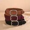 Novo Cinto Feminino Genuíno de Camurça e Couro Bovino com Fivela de Pino Moda Tendência Versátil Atacado de Fábrica Cinto para Jeans para Mulheres