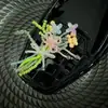 Acessórios de Flor de Sapato de Cristal Resistentes Estilo Coreano com Lantejoulas Bordadas, Franjas de Cristal Exquisite de Estilo Leve de Luxo