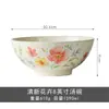 Bol Floral Casero Estilo Chino, Plato de Cerámica, Plato para Frutas, Plato Creativo para Postres, Plato para Snacks, Juego de Vajilla de Cerámica con Color Bajo Esmalte