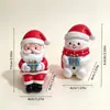 Miniaturas de Resina de Natal Papai Noel Fofo Boneco de Neve Ornaments para Paisagem em Miniatura de Mesa Presentes de Feriado