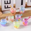 Tarro de Miel Luminoso con Gradiente Estéreo Simulado Cadena para Teléfono Móvil Llavero Bolso Colgante Divertido para Niños Accesorios Colgantes Material