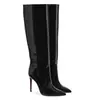 Botas de Moda Europeias e Americanas Transfronteiriças Bico Fino Couro Envernizado Salto Alto Botas femininas botas femininas para Comércio Exterior