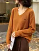 Nuevo Estilo Otoño Manga Larga Cuello en V Tejidos Suéter de Terciopelo Zhenbei para Mujer 2026 Nuevo Estilo Otoño Suéter Holgado para Mujer Ropa de Abrigo