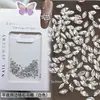 Paquete de Materiales de Circonita Cisne Blanco y Negro, Pedrería de Fondo Plano, Espiga de Trigo, Marquise, Lágrima, Pedrería para Uñas, Decoraciones Populares para Uñas