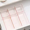 Conjunto de Caixas Organizadoras de Mesa com Divisórias de Gaveta em Acrílico Transparente para Armazenamento e Organização de Cosméticos