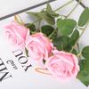 Rosa de Veludo Simulado Flor Artificial Única Decoração de Casamento Casa Dia dos Namorados Buquê de Alto Nível Parede