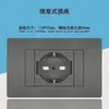 Panel de Enchufe de Interruptor Gris Alemán Italiano Tipo 118 Usb+Tipo C Enchufe de Alimentación Europeo Estándar Italiano Instalación Empotrada