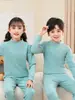 Pijama Masculino, Conjunto de Roupa Íntima Térmica, Roupas de Outono e Calças Compridas para Meninas, Blusas Térmicas de Algodão com Gola Meia-Alta para Crianças de Inverno