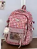 Mochila Versátil de Cuadros de Moda para Mujer, Modelo Nuevo para Estudiantes de Secundaria, Preparatoria y Universidad, Mochila de Viaje de Gran Capacidad
