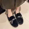 Pantuflas Peludas de Suela Gruesa para Mujer, Para Usar al Aire Libre, Tendencia 2026 Estiloso Nuevo Estilo, Pantuflas de Algodón Cerradas de Felpa Slip-on para Otoño/Invierno