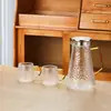 Jarra de Vidrio para Agua Fría, Resistente a Altas Temperaturas, Gran Capacidad para Uso Doméstico, Jarra para Agua Fría, Juego de Tazas para Agua Hervida, Jarra para Agua para Sala de Estar, Tetera