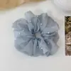 Scrunchie de Chiffon Leve com Rede e Contas, Elástico para Cabelo Estilo Doce Francês, Corda para Cabelo Estilo Preguiçoso, Elástico