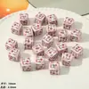 [Rosa do Pôr do Sol] Rosa Vermelha Embossada Retrô Quadrada DIY Corrente para Celular Pingente Material para Joias Contas