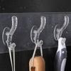 Mesmo linha de gancho não-perfurado forte adesivo porta transparente pasta sem costura pendurado roupas toalha gancho cozinha banheiro