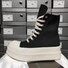 26 Sapatos de Cano Alto com Solado Grosso Estilo Escuro Unissex para Primavera e Outono Sapatos Casuais que Aumentam a Altura Estilo Casal de Estudante Sapatos Plataforma Sapatos de Lona com Solado Grosso Grande