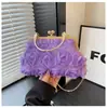Nuevas ventas directas transfronterizas del fabricante: bolsa de concha con clip, floral colorida de gasa, bolso de noche, bolso cheongsam para mujer, bolso de fiesta