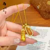 Tienda de oro con collar de oro antiguo mortero valiente colgante de diamante cruz cadena para clavícula femenina plegada venta al por mayor