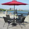 Mesa y sillas apilables para exteriores con reposabrazos, sillas con respaldo de tela a prueba de lluvia para patio, terraza de ocio para balcón, cafetería de té, casa de té