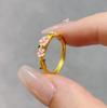 Anillo para Dedos de Flor de Melocotón Estilo Antiguo Primavera Melocotón Borracho Anillo Pequeño Fresco Artístico de Flor Esmalte de Alta Calidad Anillo para Dedos de Comida para Mujeres