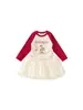 Coleção de Primavera de Roupas Infantis Bangxuan para Meninas: Conjunto de Duas Peças para Meninas: Camiseta de Manga Raglan e Saia de Tela