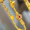 Nuevo estilo chino antiguo bañado en oro esmalte rojo y azul brújula de ocho tesoros amuleto de la fortuna calabaza pulsera exquisita para mujeres venta al por mayor