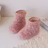 Comercio Exterior Transfronterizo Versión Coreana Botas de Nieve Lindas para Niñas con Bucle de Terciopelo Suela Suave Zapatos de Algodón para Niños con Forro de Felpa Botas Cortas Cálidas para Niñas