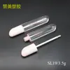 Fabricante direto 3,5g tubo vazio de gloss labial com tampa inclinada AS plástico tubo plano para glaze labial materiais de embalagem atacado