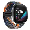 Adecuado para correa Fitbit Versa 4, Sense bucle tejido de nailon con cierre magnético de metal Versa 2