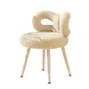 Tocador y Silla Sencillos para el Hogar para el Dormitorio de Niñas, Taburete de Manicura con Respaldo, Taburete de Maquillaje Giratorio