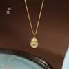 Estilo Tienda de Oro Accesorios DIY Hilo Dorado Moneda de Luz de Luna Colgante Calabaza Collar para Mujeres Estilo Chino Cadena para Clavícula