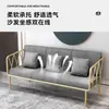 Sofá moderno minimalista de lujo ligero de hierro dorado para tiendas de ropa, sillón individual famoso en internet, juego de sofá y mesa de centro para sala de estar