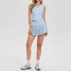 Conjunto Deportivo Nuevo para Yoga y Fitness Transfronterizo, Chaleco Deportivo sin Mangas con Almohadillas en el Pecho, Conjunto de Falda para Correr al Aire Libre y Tenis Transpirable