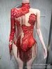 Macacões Europeus e Americanos Sexy com Franjas de Diamante, Fantasias de Performance para Mulheres, Trajes Sexy Hot Girl para Boate e Dança