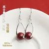 Brincos de Cinábrio Natural Atacado Lidai Cobre Incrustado com Zircônia Argola de Prata 925 Brincos de Areia Dourada Roxa de Alto Teor