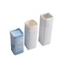 Tubo de papel cosmético personalizado con borde enrollado cuadrado, empujable, degradable, reciclado, blanco, de forma especial.