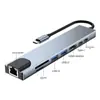Expansor Oito em Um com Duas Entradas Estação de Acoplamento USB 3.0 para Computador Hub Multifuncional Tipo-C Hub de Transmissão Multi-Porta