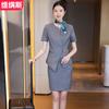 Verano Nuevo Manga Corta Ropa Profesional para Mujer Traje Gris Departamento de Ventas Recepción de Hotel Joyería Ropa de Trabajo Mujer