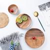 Suministro Directo de Fábrica Plato para Snacks de Madera de Acacia Plato de Frutas de Madera Maciza para Restaurante Plato Redondo de Madera Al por Mayor en Stock Madera Maciza
