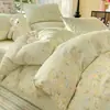 Juego Puro de Algodón de Cuatro Piezas, Funda de Edredón 100% Algodón, Sábana, Juego de Tres Piezas para Dormitorio de Estudiantes, Ropa de Cama, Sábana Ajustable, Funda de Edredón, Uso en Casa