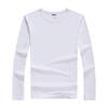 Camiseta Lisa Cómoda de Algodón Lycra para Primavera y Otoño Camisa Cultural para Hombre Cuello Redondo Manga Larga Camiseta Lisa Impresión de Logo Personalizado