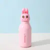 Tampa de Copo de Boneca Desenho Animado 3D Copo Térmico Infantil Compacto e Portátil Copo de Água com Canudo Duplo Copo de Água Fria de Aço Inoxidável
