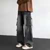 Jeans Gruesos de Alta Resistencia para Hombre de Otoño e Invierno, Pantalones Rectos Estilo Americano de Trabajo, Pantalones Largos Holgados Nuevos para Adolescentes