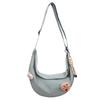 Bolso bandolera sencillo y versátil estilo coreano, color sólido, gran capacidad, tipo dumpling, caricatura, estudiante, clase, para ir al trabajo, bolso de hombro