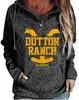 Loja independente Amazon transfronteiriça shopify Suéter Feminino Sublimado Estampado DUTTON RANCH Preto