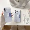 Estilo Coreano Punto Ondulado Empalmado Adecuado para Funda de Teléfono Móvil Iphone16Promax Cadena Colgante Apple 15Pro 14/13 Mujer