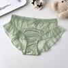 Ins romântico lótus ~ renda de desejo puro lingerie feminina respirável fresca cor sólida seda de amoreira fundo de virilha menina sexy