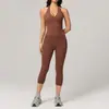 Conjunto de Moda Casual y Fitness Transfronterizo Europeo y Americano para Mujer Conjunto de Yoga Cepillado Shorts de Longitud Media para Deportes al Aire Libre Conjunto de Dos Piezas