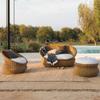 Sofá de ratán tejido informal personalizado para balcón, patio, casa de familia, silla de ratán, sofá combinado, muebles de exterior para villa y jardín.