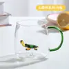 Caneca de Água Animal Estéreo Personalizável Caneca de Café Caneca Fofa para Escritório Copo de Vidro de Alto Borossilicato