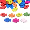 Botões de Flor de Ameixa Coloridos de Madeira 15/20mm em Estoque, Diversos Acessórios de Roupa com Desenhos de Animais, 100/Pacote